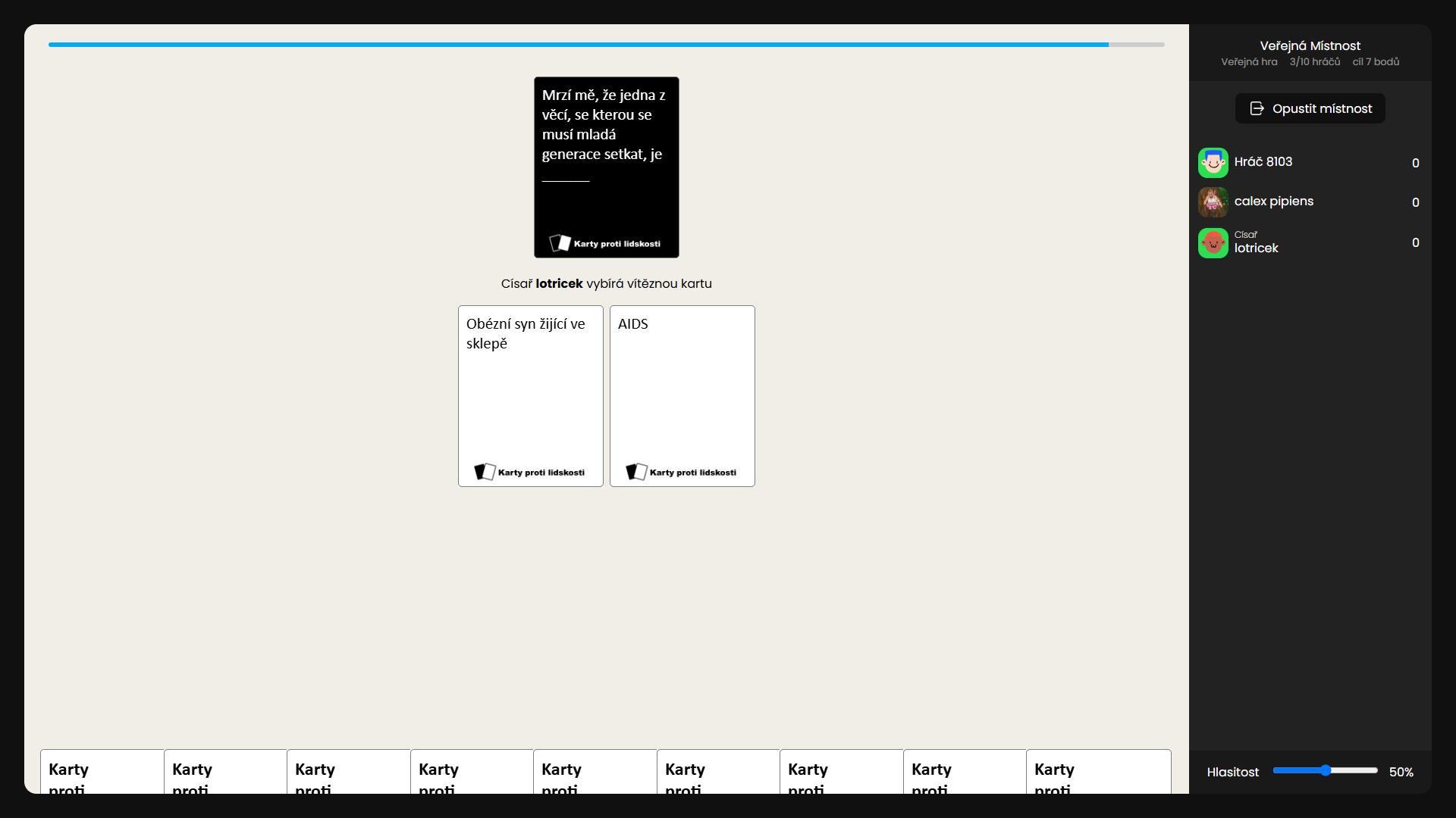 Obrázek projektu Karty proti lidkosti - Sára Hýžová